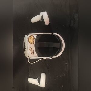 White VR Headset with Controllers